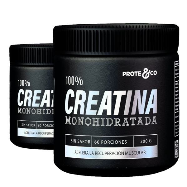 dos tarros de creatina monohidratada proteandco