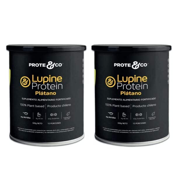 Pack de 2 envases de Lupine Protein sabor plátano de 500g